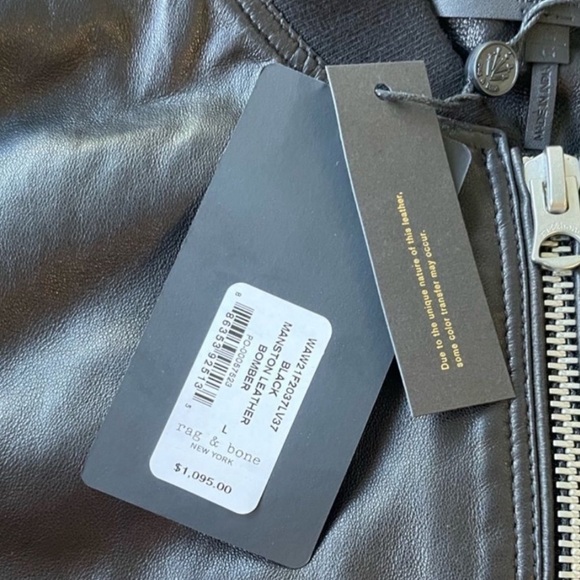 Rag & Bone Manston Leather Bomber Jacket. - Picture 13 of 14